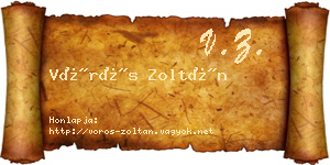 Vörös Zoltán névjegykártya