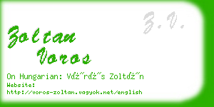 zoltan voros business card